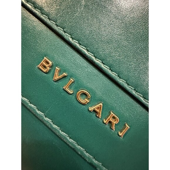 Bvlgari Serpenti Forever Emerald Green Leather Crossbody Bag With Gold Chain Str - Picture 6 of 16